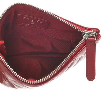 Chanel Caviar Quilted Small Cosmetic Case Dark Red 5 of 7