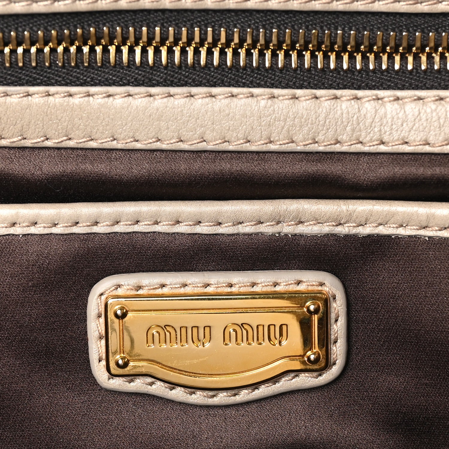 Miu Miu Goatskin Shoulder Bag Pomice 6 of 9