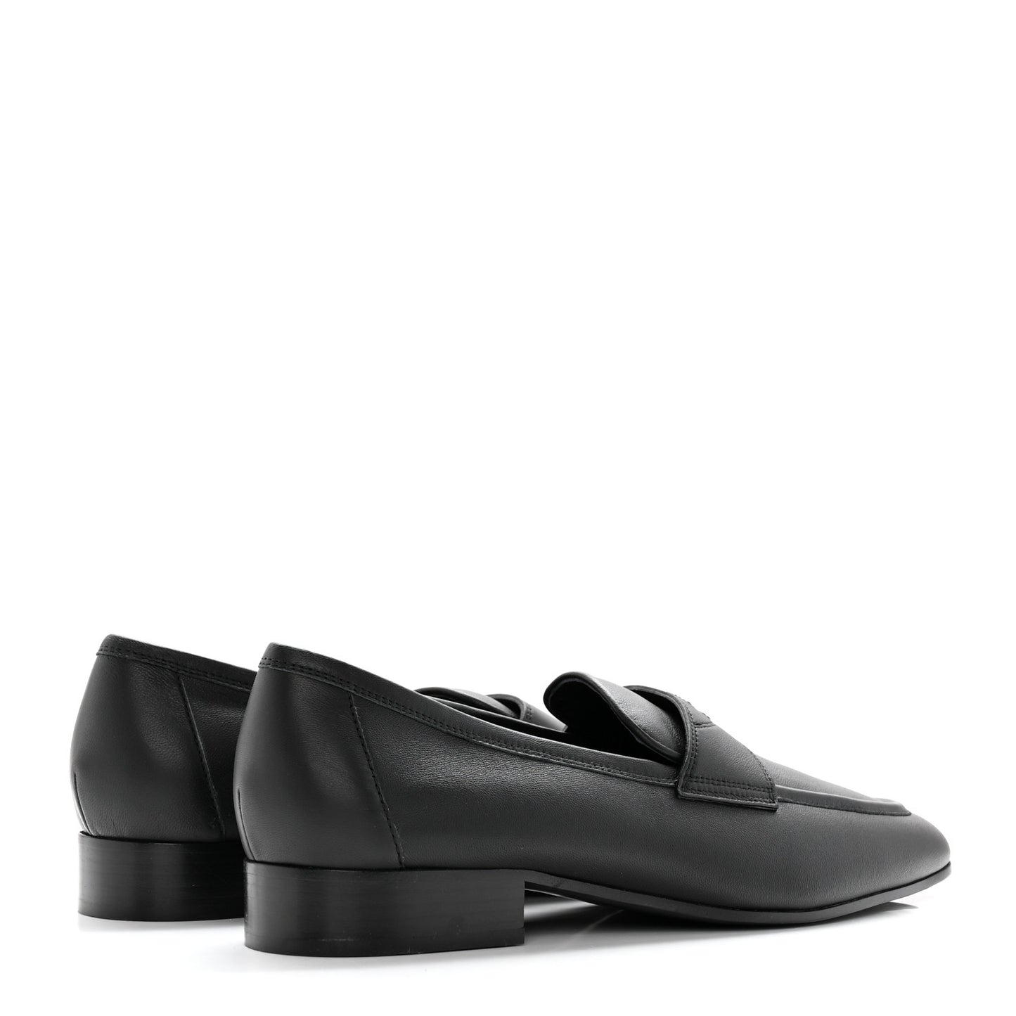 Calfskin Mens Stitched CC Loafers 43 Black