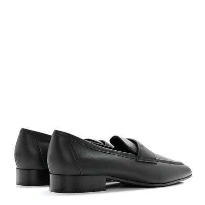 Chanel Calfskin Mens Stitched CC Loafers 43 Black 4 of 11