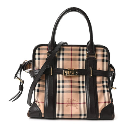 Burberry Haymarket Check Medium Minford Portrait Tote Chocolate 1 of 10