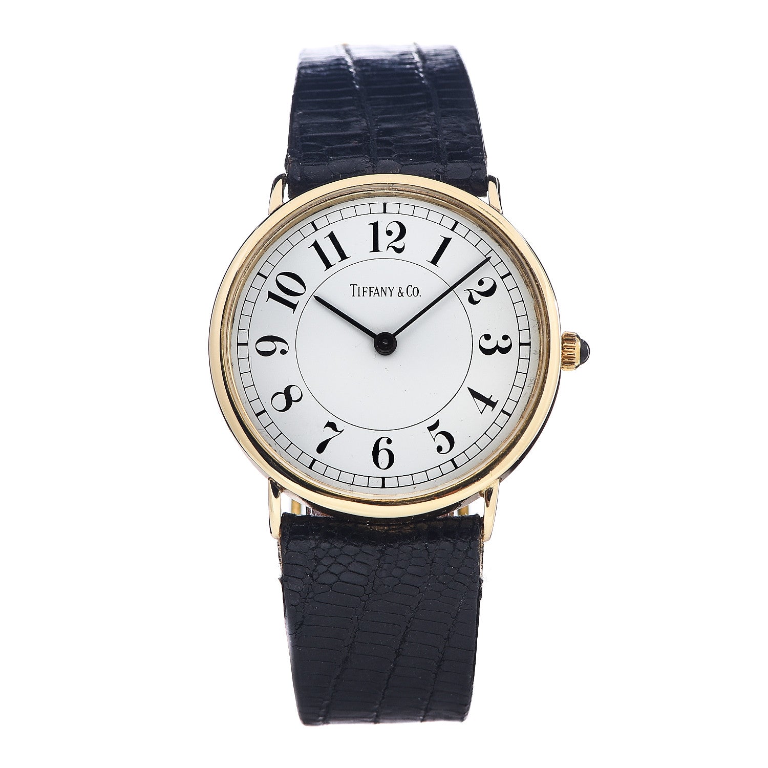 Tiffany 14K Yellow Gold Lizard 30mm Classic Quartz Watch 1 of 8