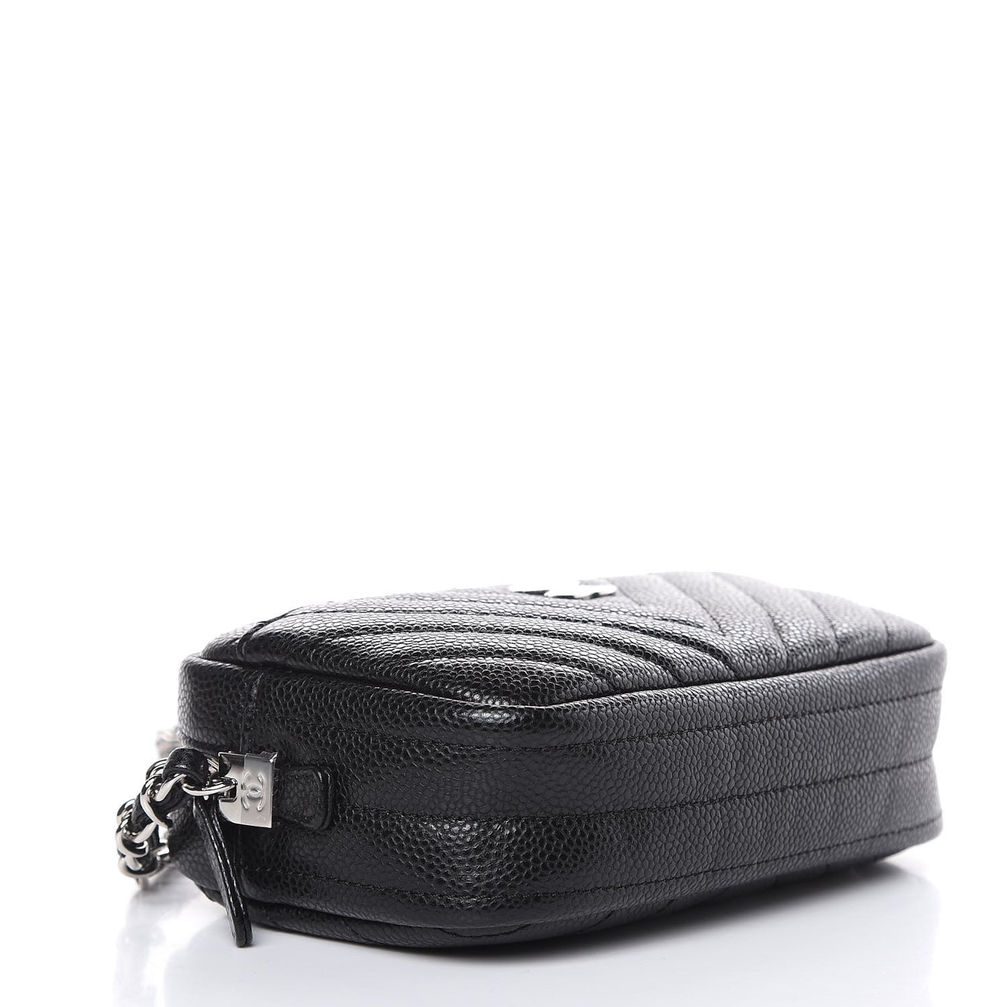 Caviar Chevron Quilted Camera Case Black