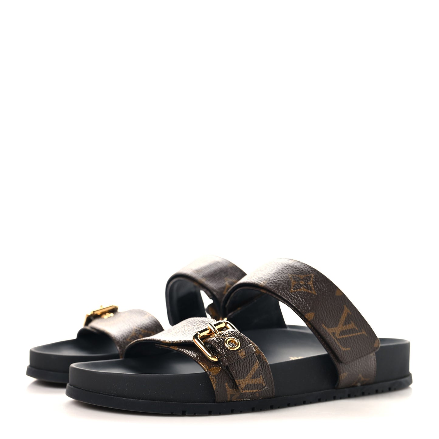 Monogram Bom Dia Mule Sandals 38.5 Black
