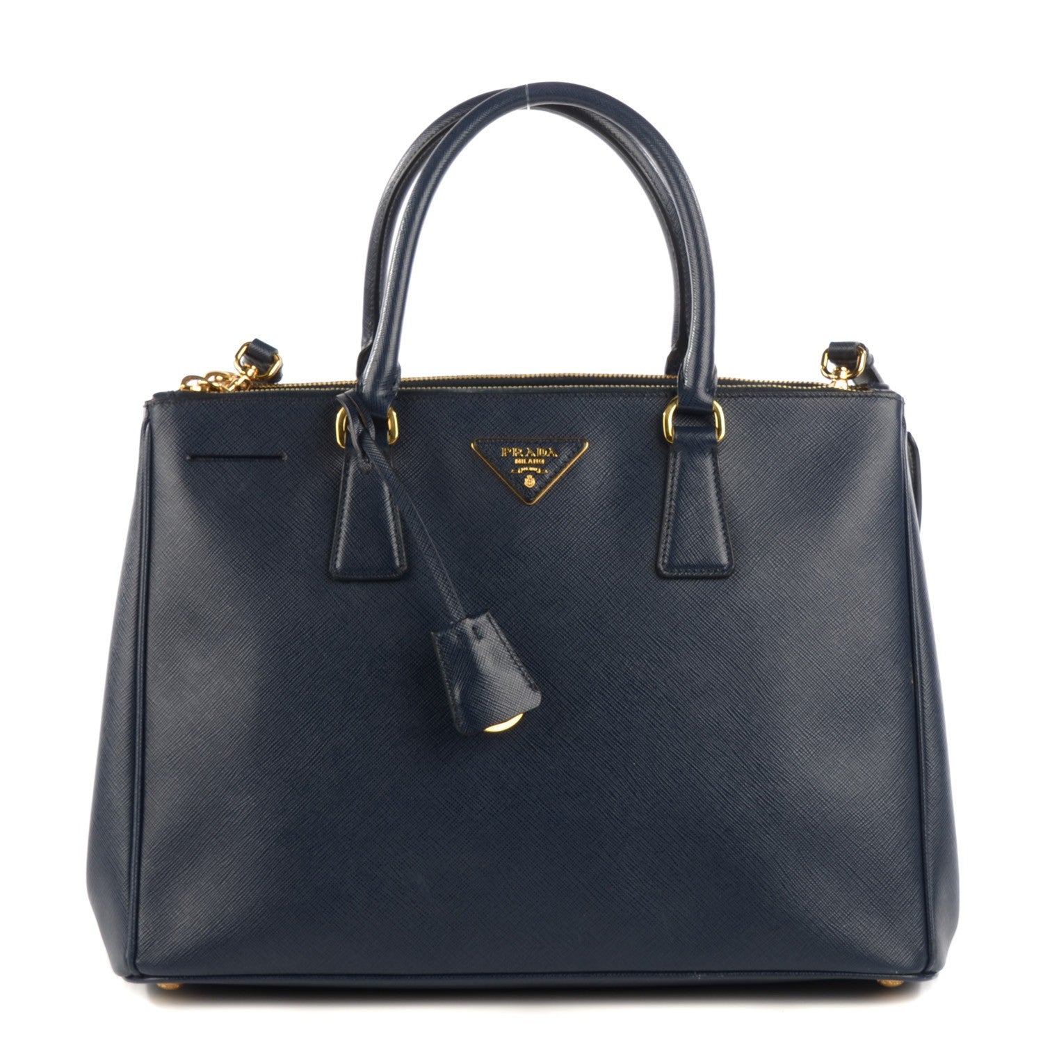 Prada Saffiano Medium Galleria Double Zip Tote Baltico 1 of 10