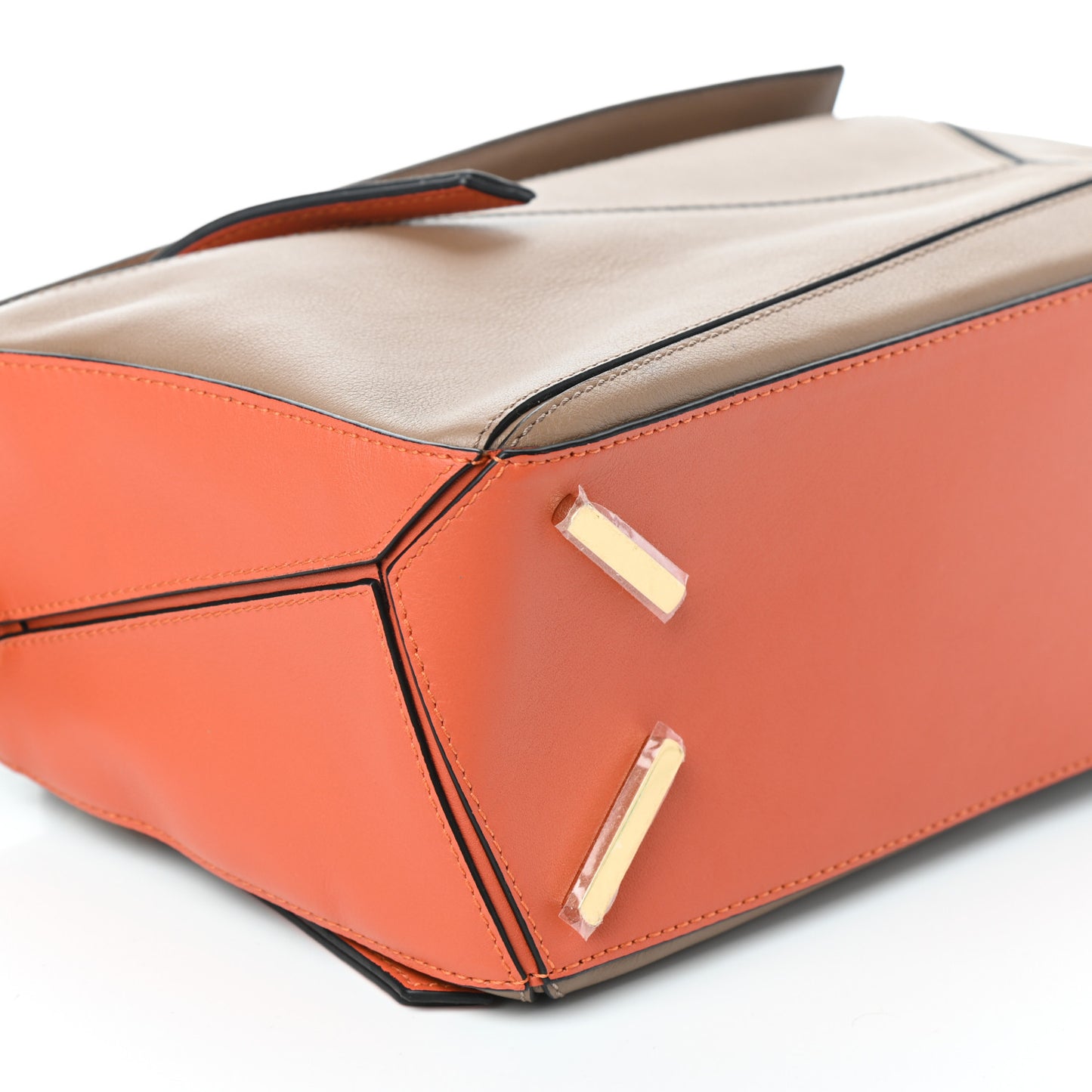 Calfskin Small Puzzle Bag Dark Moss Pumpkin