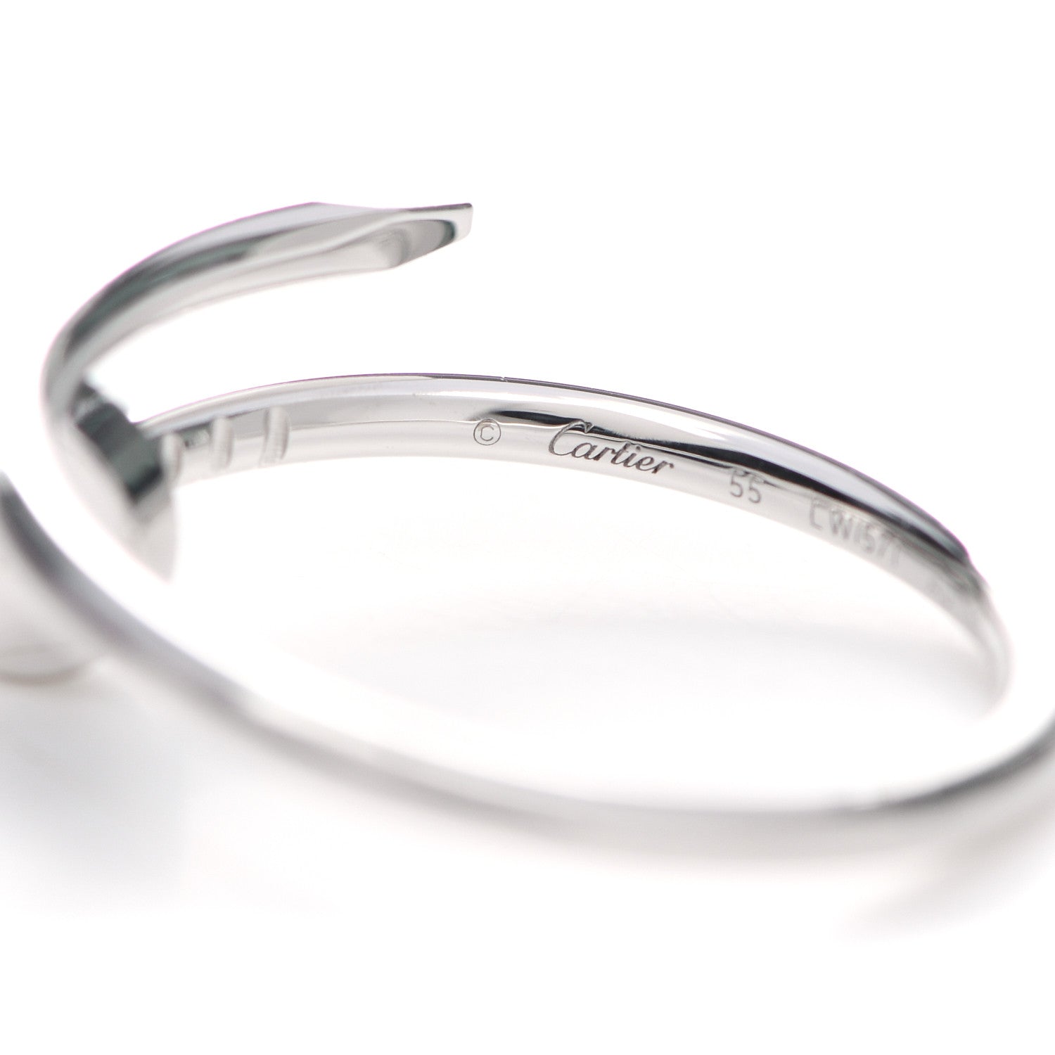 Cartier 18K White Gold Small Juste Un Clou Ring 55 7.25 3 of 6