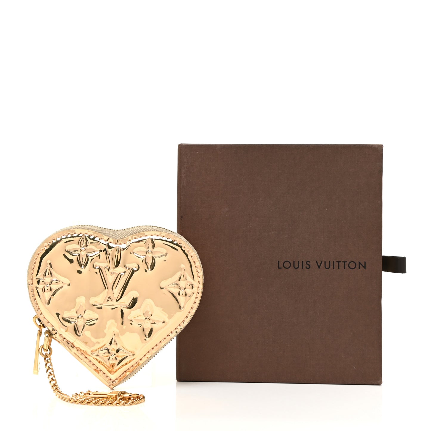 Monogram Miroir Heart Coin Purse Gold