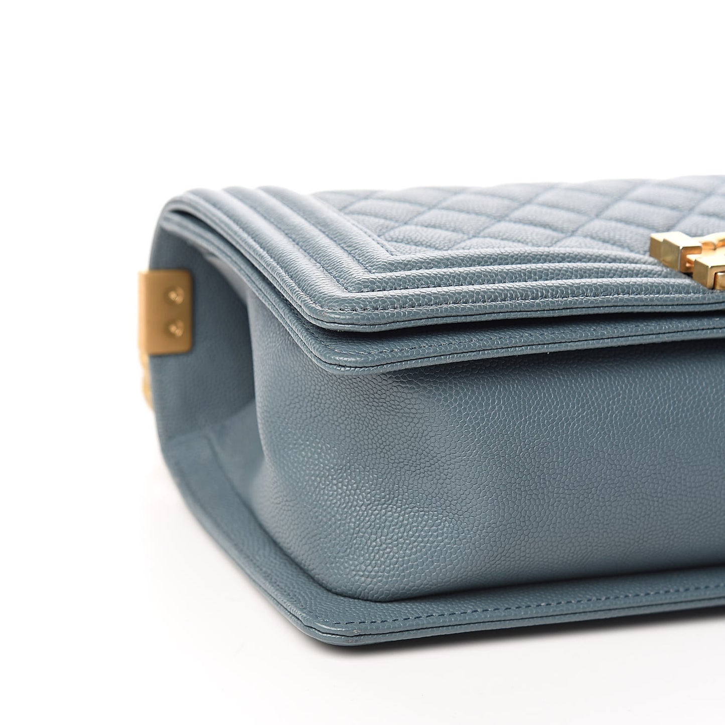 Caviar Quilted Medium Boy Flap Blue
