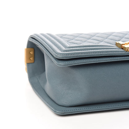 Chanel Caviar Quilted Medium Boy Flap Blue 8 of 11