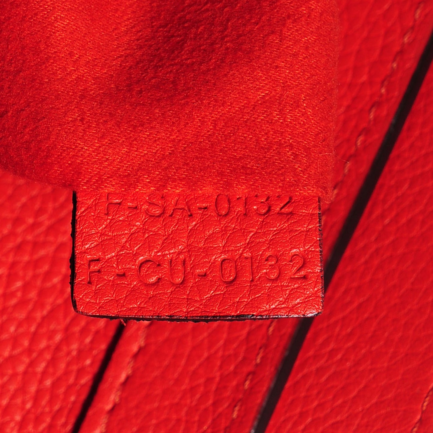 Drummed Calfskin Micro Luggage Vermillion