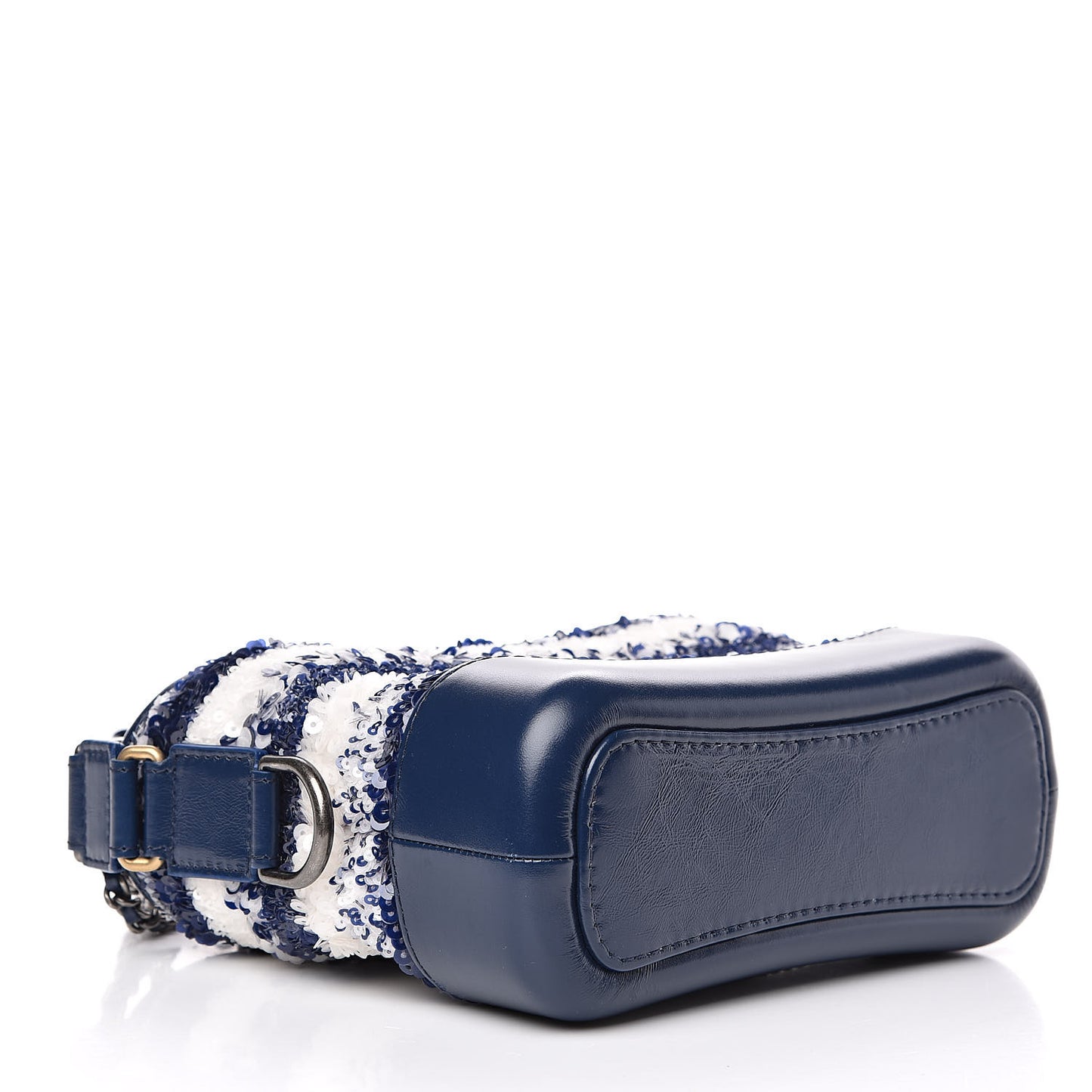 Sequin Calfskin Small Gabrielle Hobo Blue White