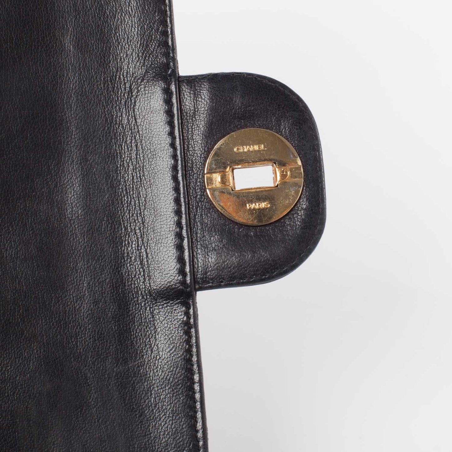 Lambskin Medium Mademoiselle Chain Double Flap Black
