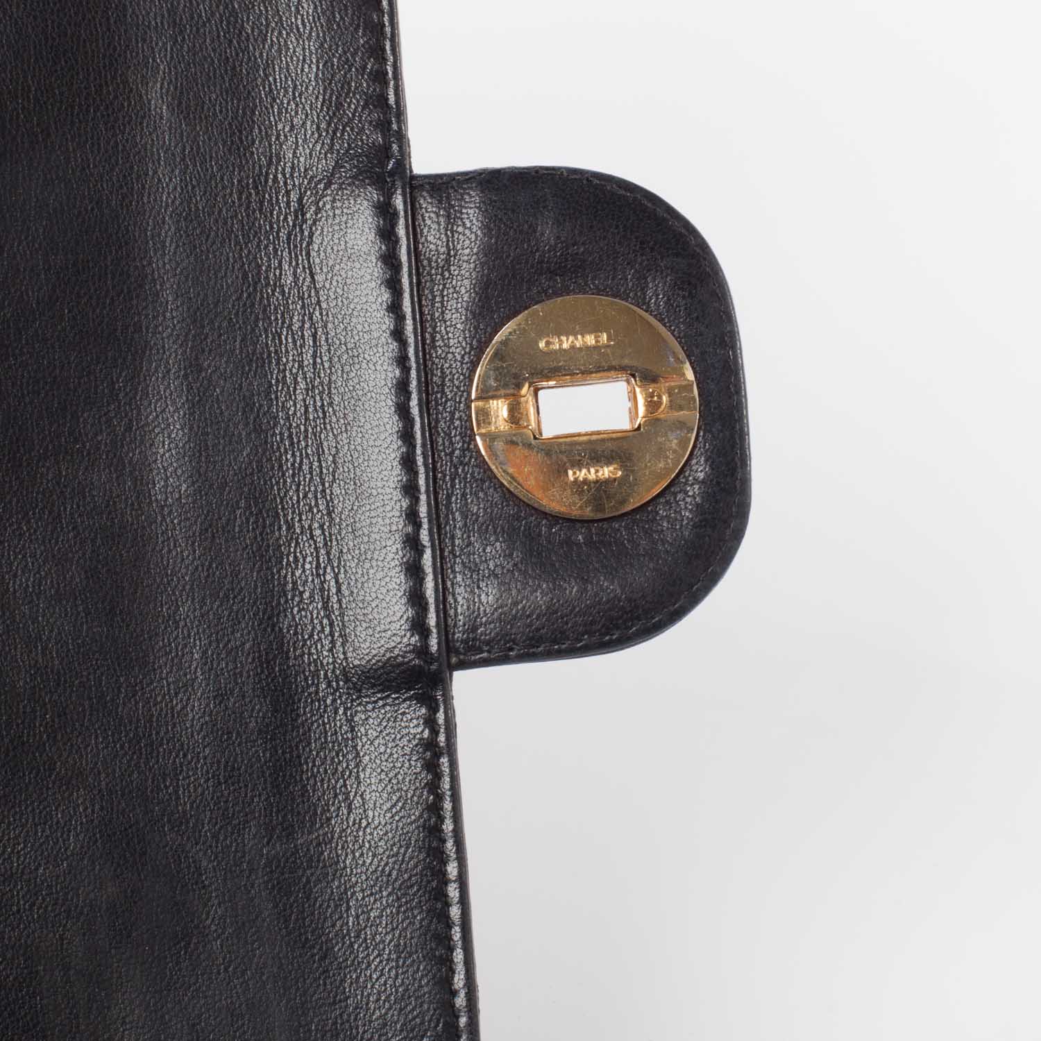 Chanel Lambskin Medium Mademoiselle Chain Double Flap Black 6 of 9