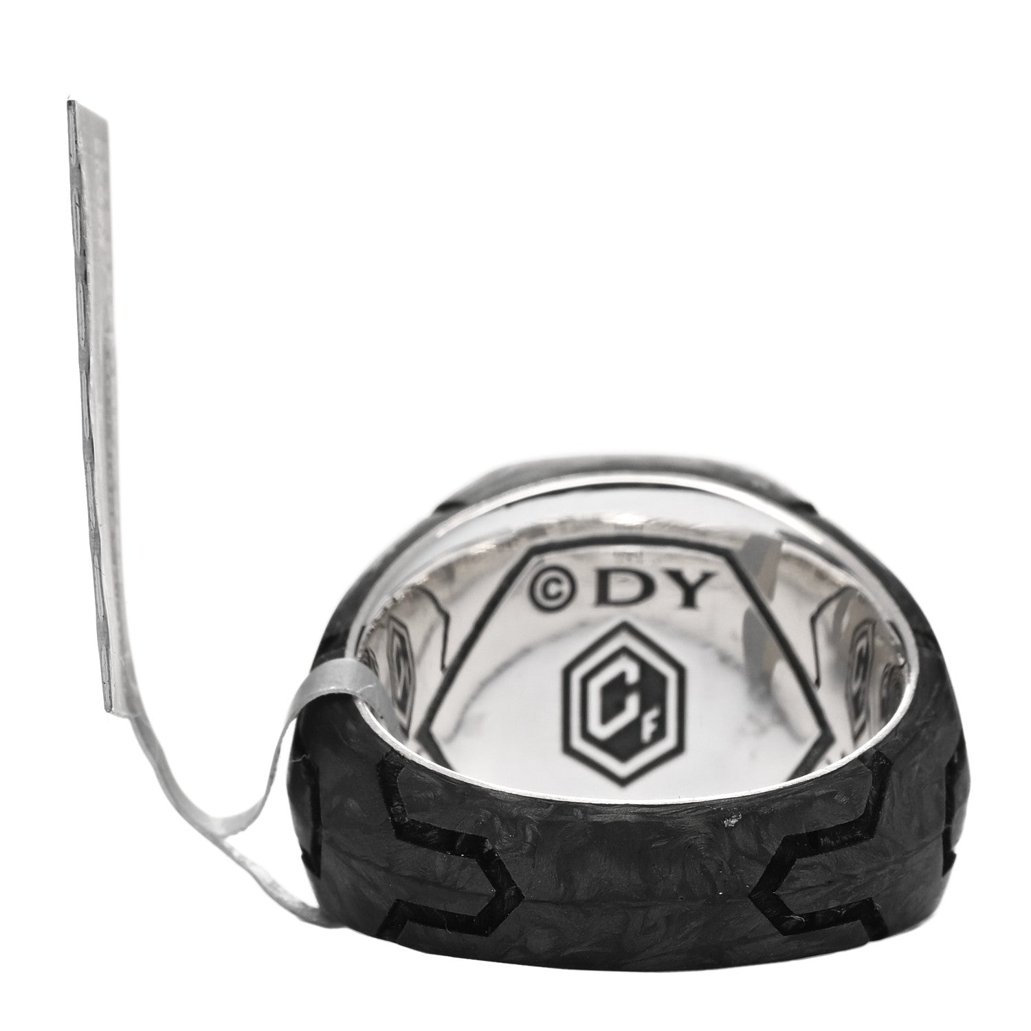 David Yurman Sterling Silver Forged Carbon Signet Ring 60 9 Black 2 of 3