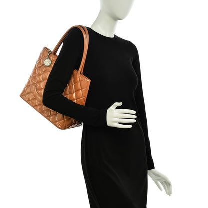 Chanel Patent Quilted Medallion Tote Orange 2 of 16