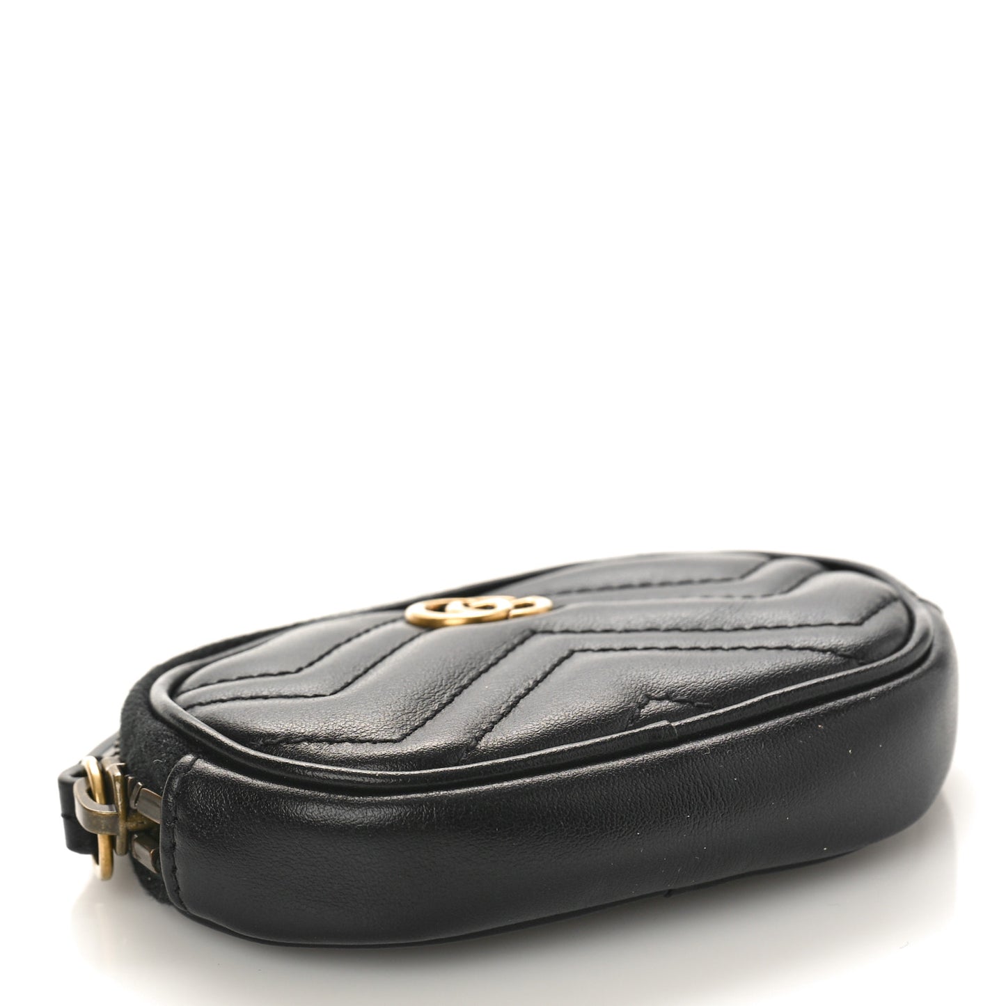 Calfskin Matelasse GG Marmont Oval Coin Purse Black