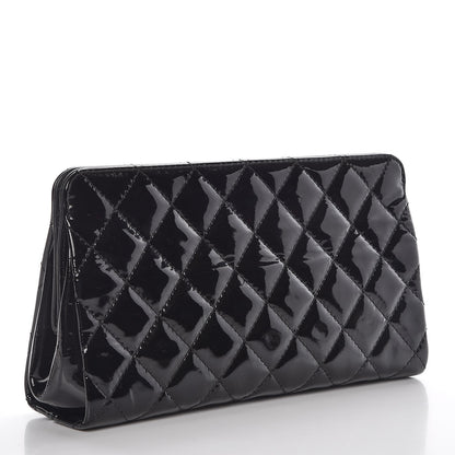 Chanel Patent CC Quilted Timeless Clutch Black 3 of 7