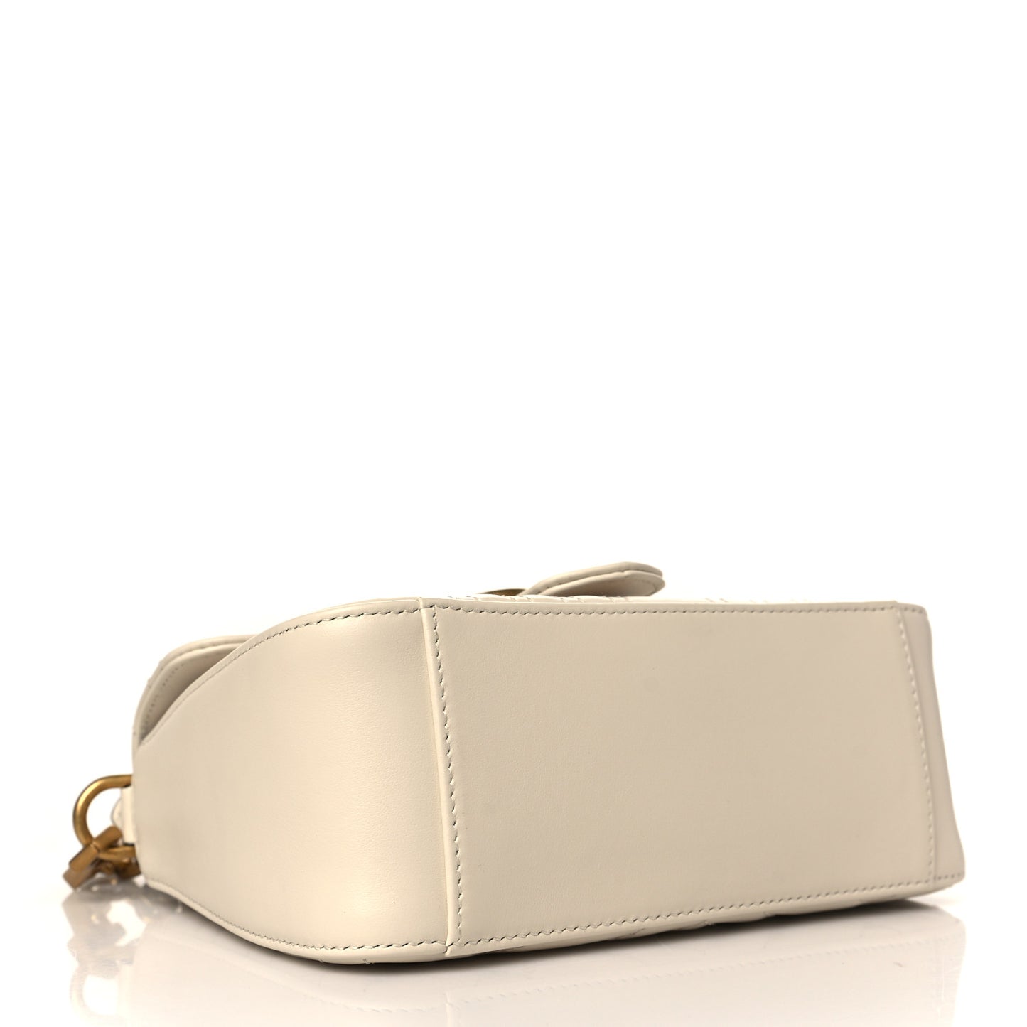 Calfskin Matelasse Mini GG Marmont Top Handle Shoulder Bag White