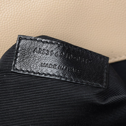 Saint Laurent Grain De Poudre Large Tri-Quilt Monogram Satchel Dark Beige 9 of 10