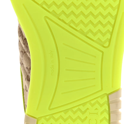Gucci GG Supreme Monogram Mens Re Web Sneakers 9 Neon Yellow Beige Ebony 7 of 9