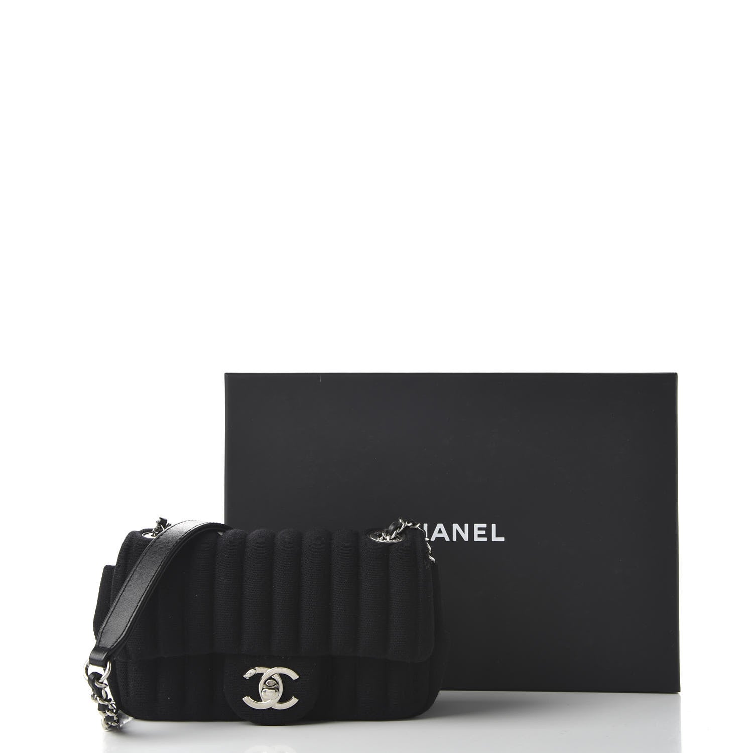 Chanel Jersey Vertical Quilted Mini Flap Black 11 of 11