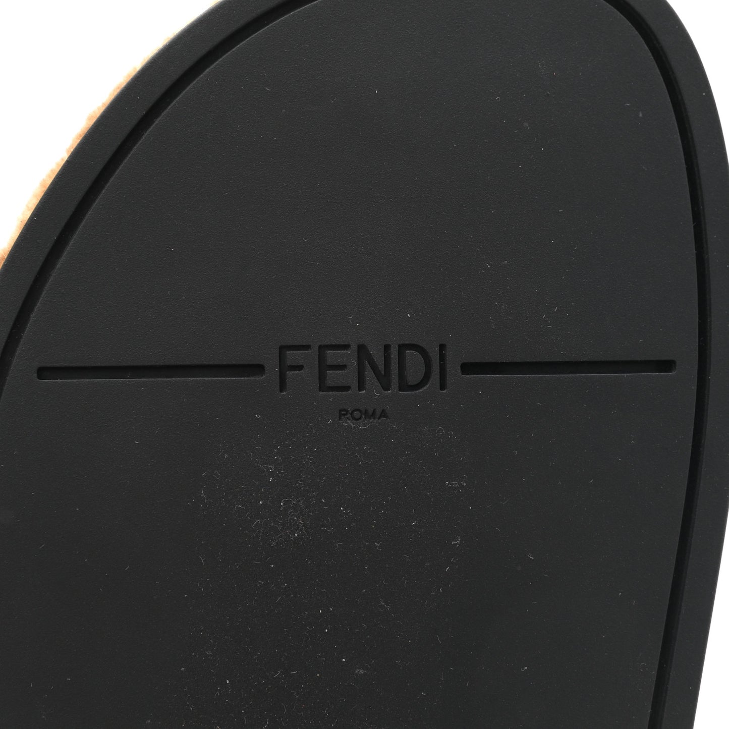 Shearling FF Fendi Feel Sandals 38 Tobacco Black