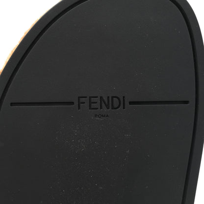 Fendi Shearling FF Fendi Feel Sandals 38 Tobacco Black 6 of 9