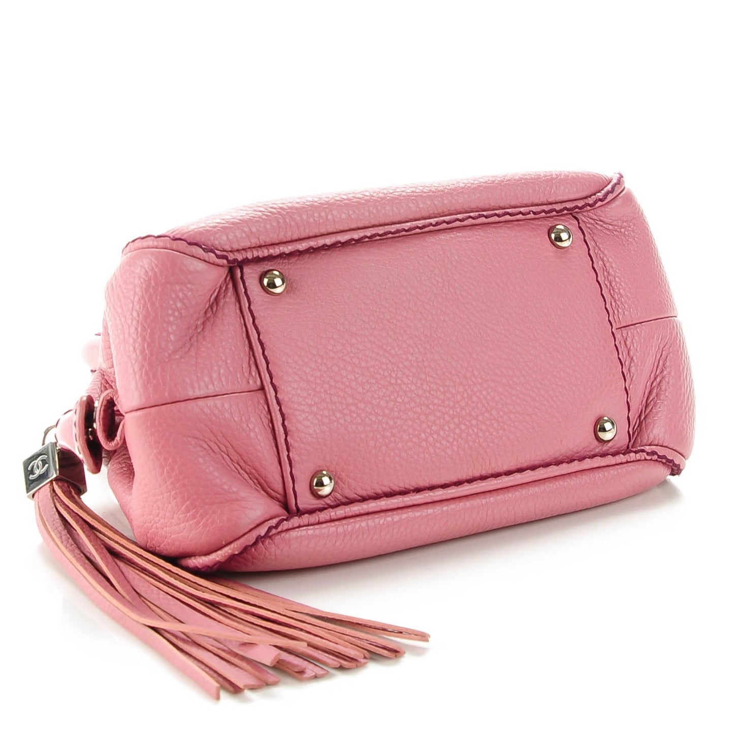 Calfskin Small Tassel Satchel Pink