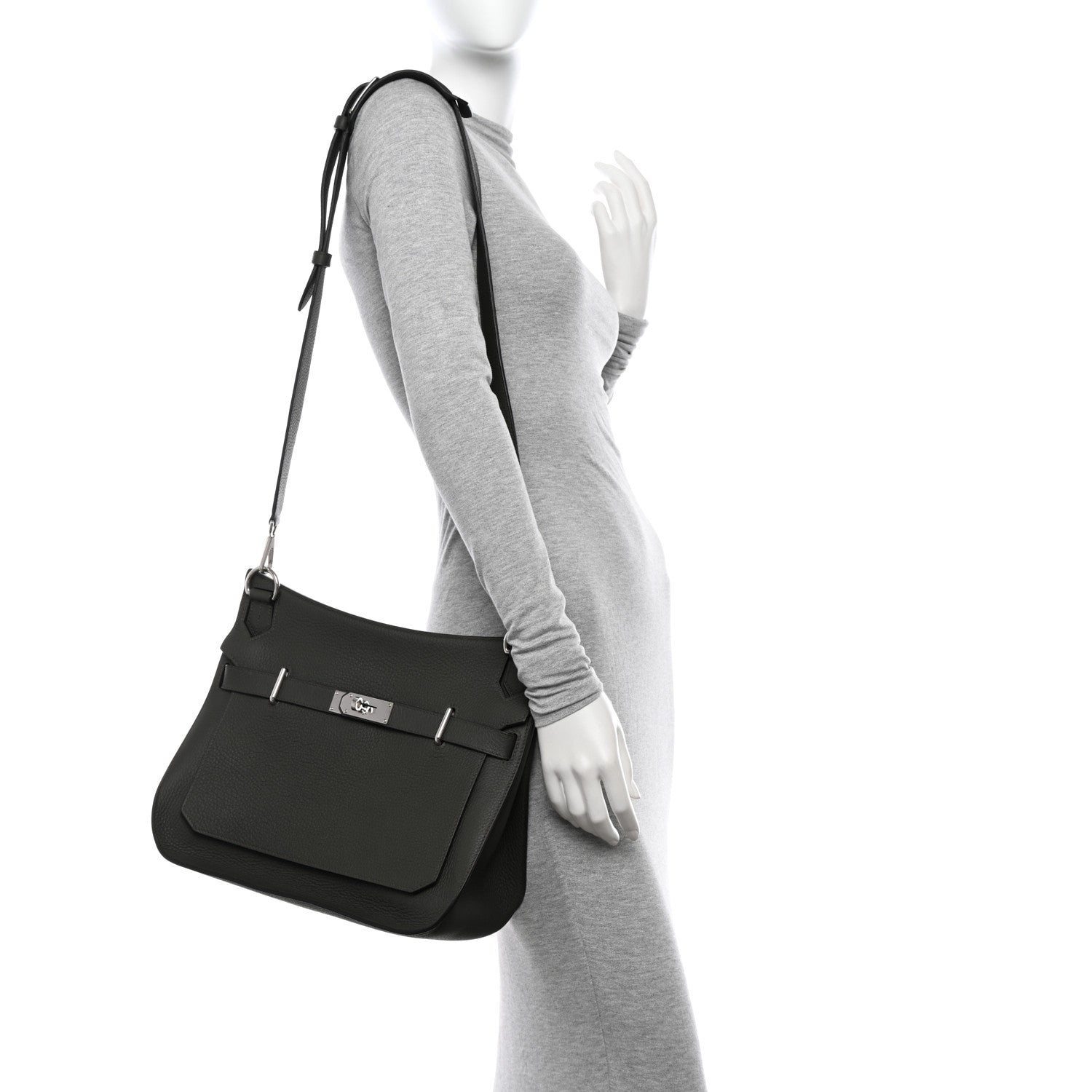 Hermes Taurillon Clemence Jypsiere 34 Vert De Gris 2 of 13