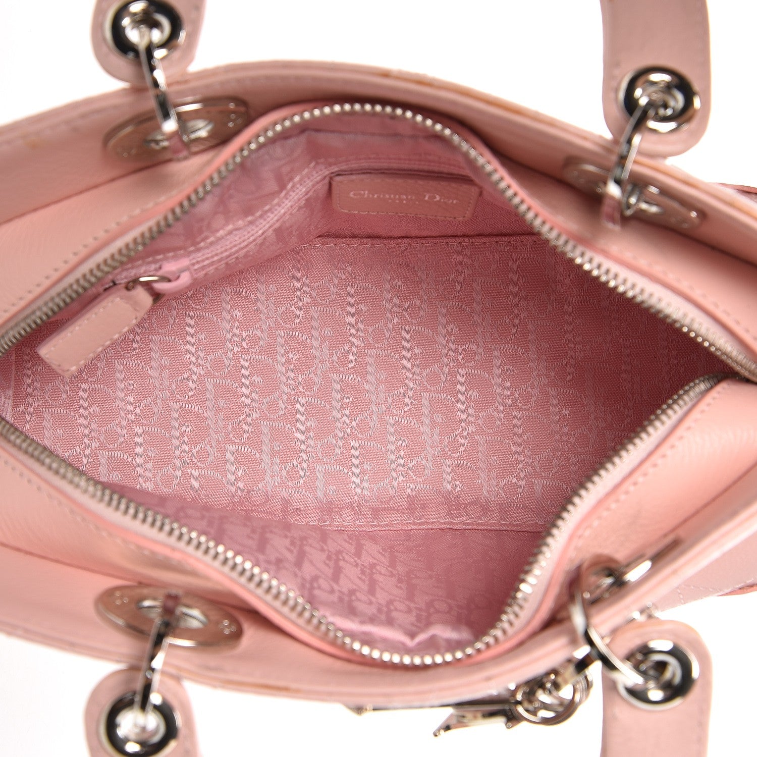 Christian Dior Calfskin Cannage Stitched Small East West Lady Dior Rose Clair 5 of 11