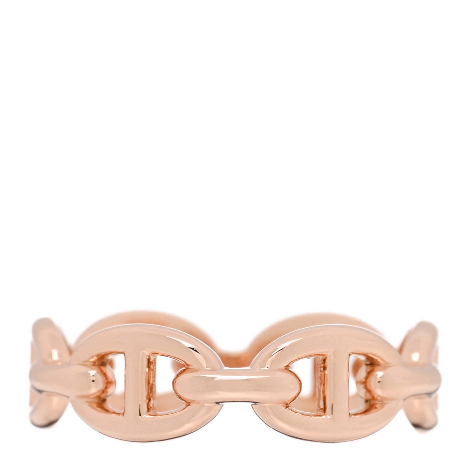 Hermes 18K Rose Gold PM Chaine D'Ancre Enchainee Ring 54 7 1 of 5