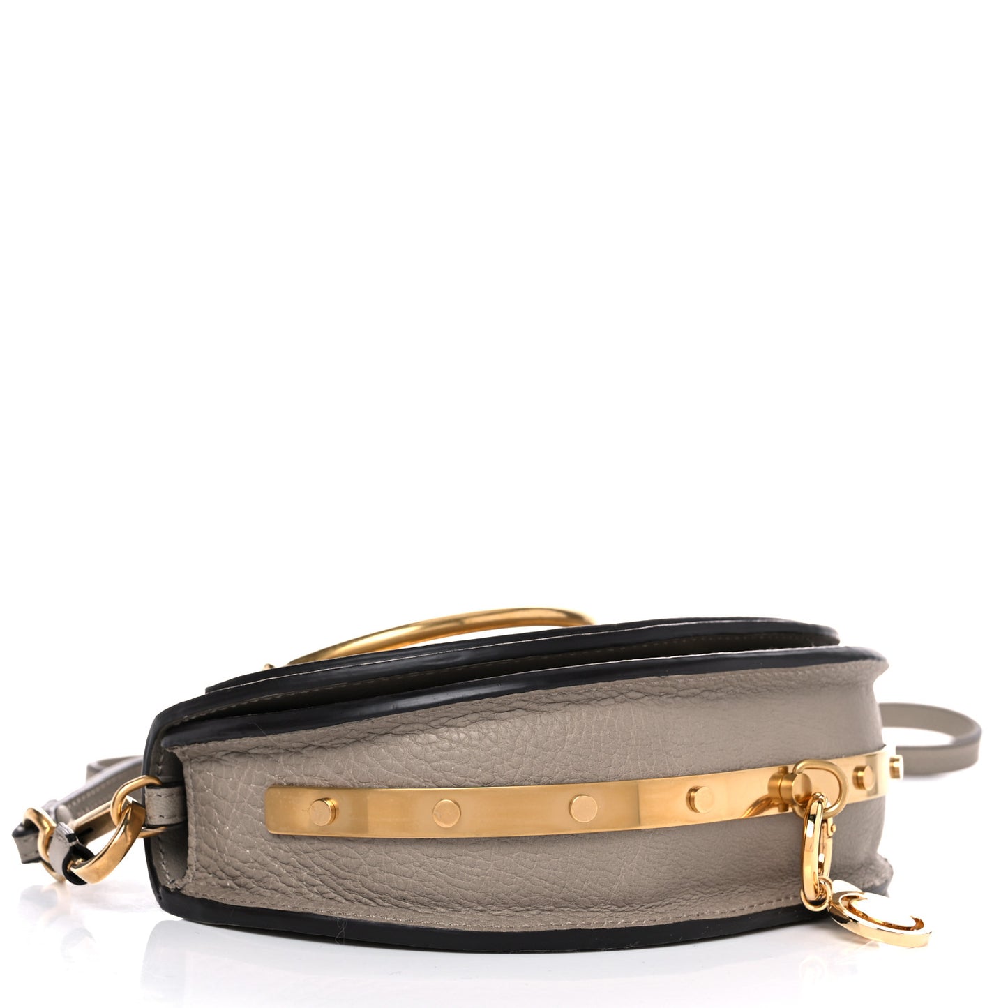 Calfskin Small Nile Bracelet Minaudiere Bag Motty Grey