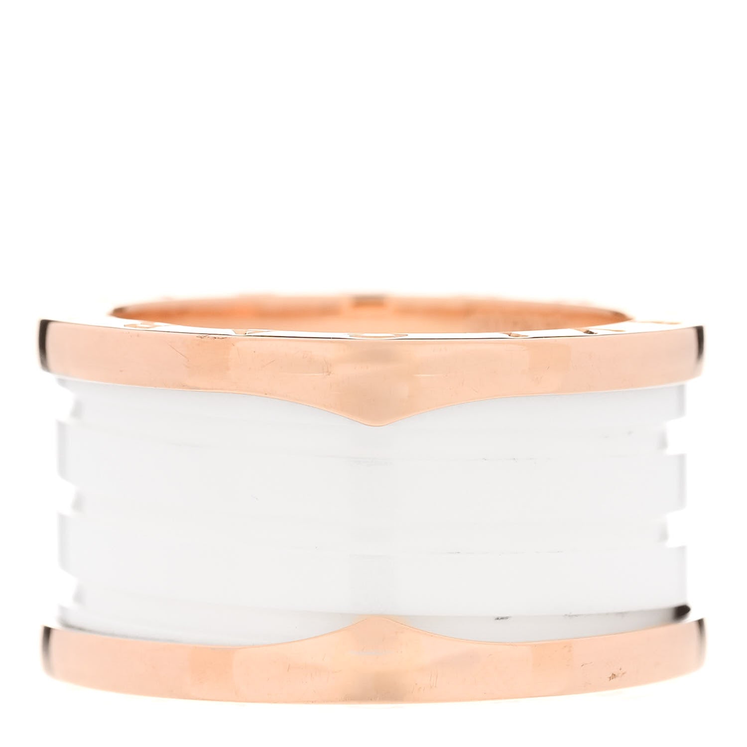 Bulgari 18K Rose Gold White Ceramic B.Zero1 Four-Band Ring 56 7.5 3 of 6