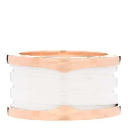 Bulgari 18K Rose Gold White Ceramic B.Zero1 Four-Band Ring 56 7.5 3 of 6
