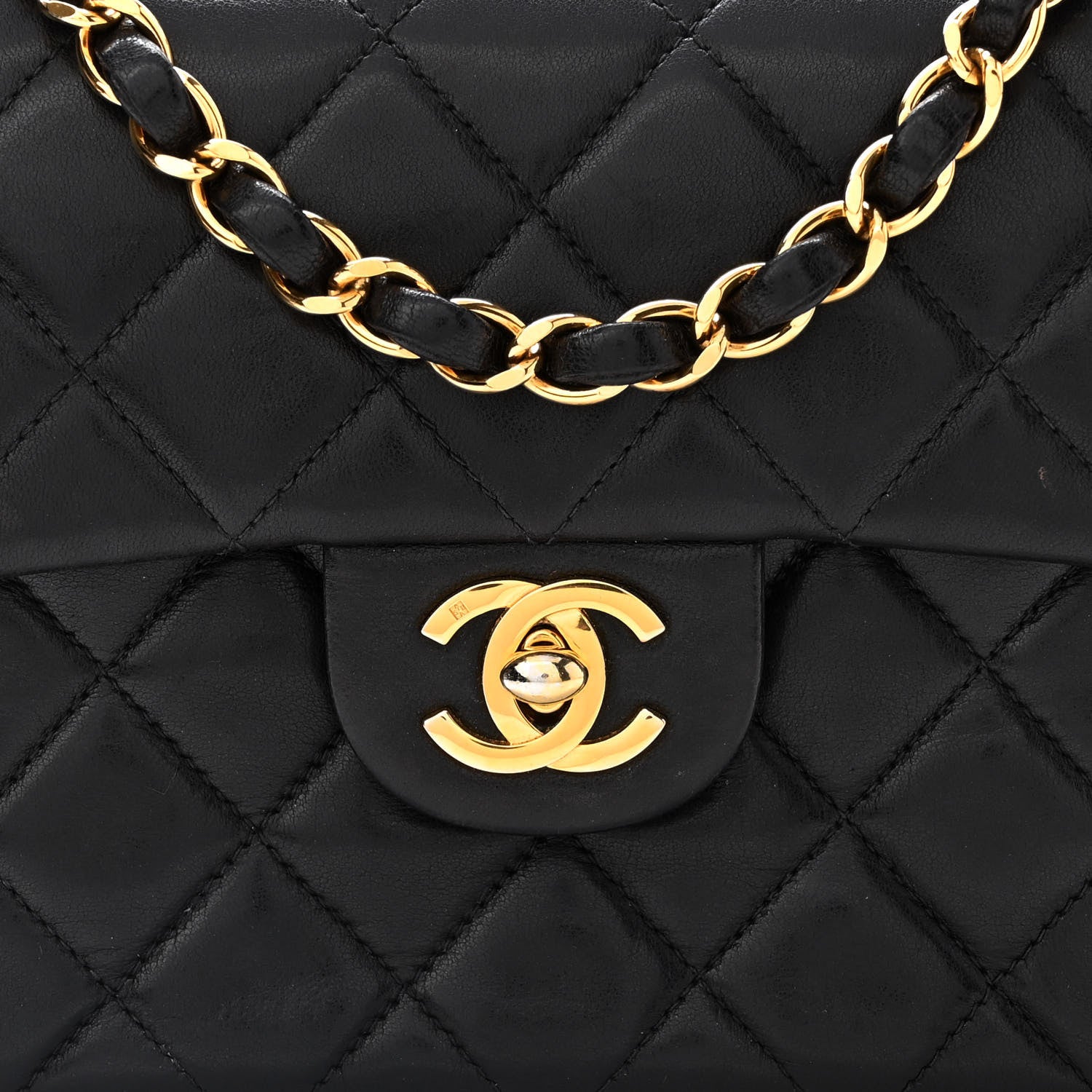 Chanel Lambskin Quilted Mini Square Flap Black 8 of 10