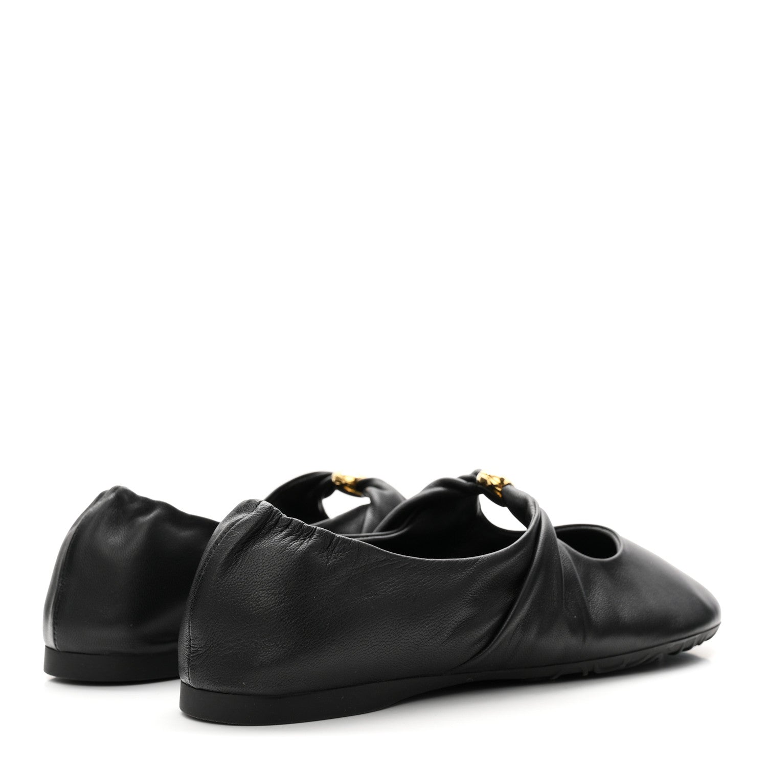 Loewe Lambskin Pebble Ballerina Flats 37 Black 5 of 10