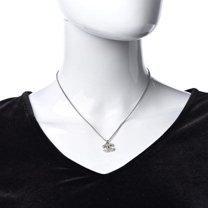 Chanel Crystal Timeless CC Necklace Silver 2 of 5