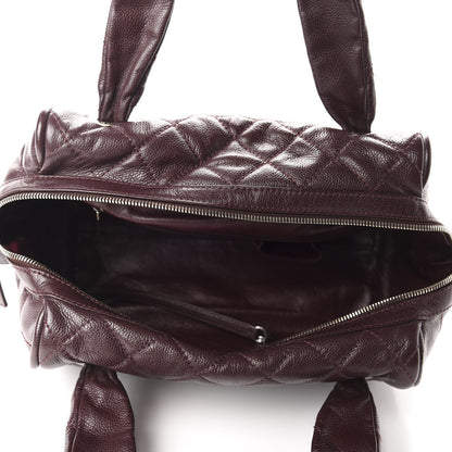 Chanel Caviar Quilted CC Timeless Bowler Burgundy 5 of 16