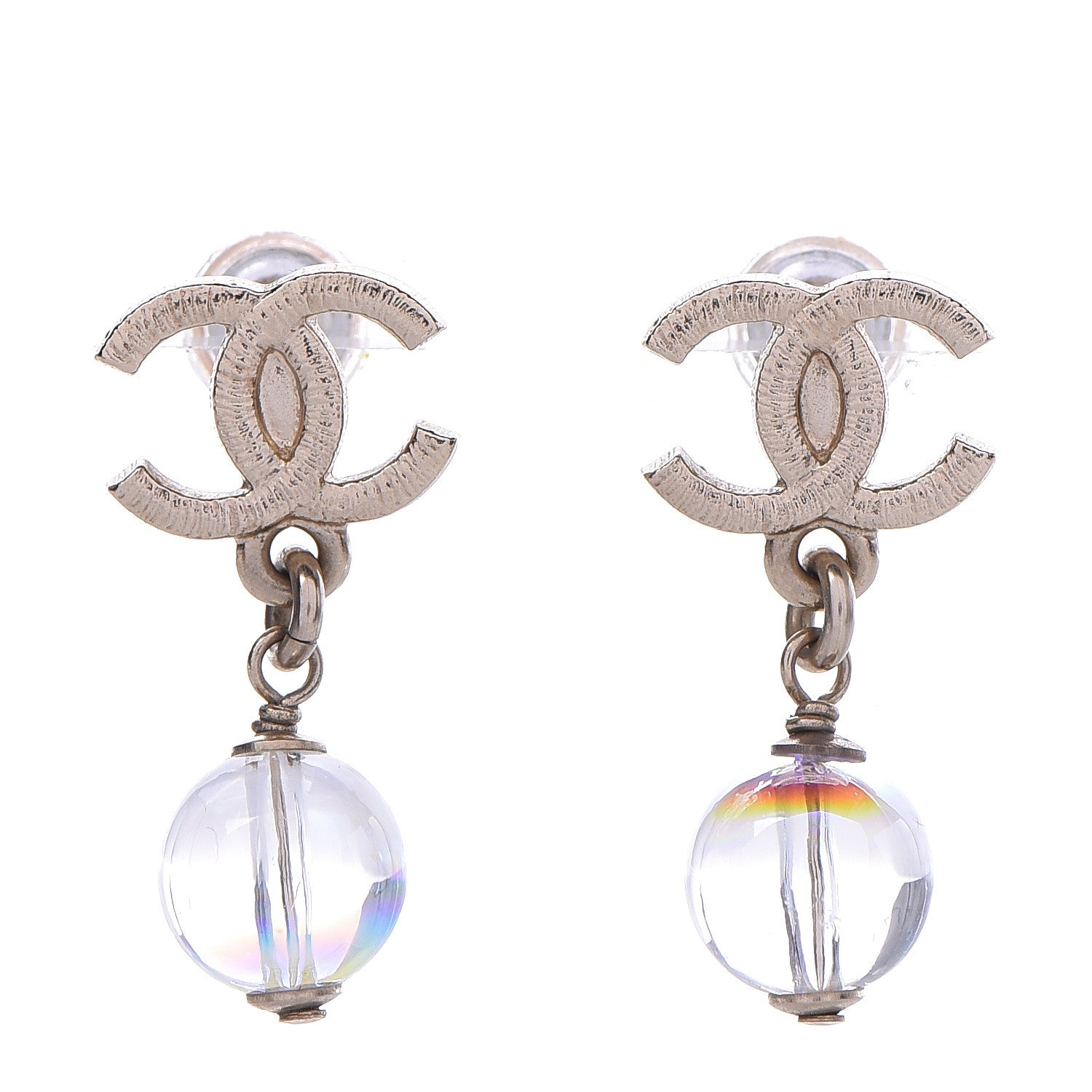 Chanel Bead CC Drop Earrings Light Gold 1 of 5