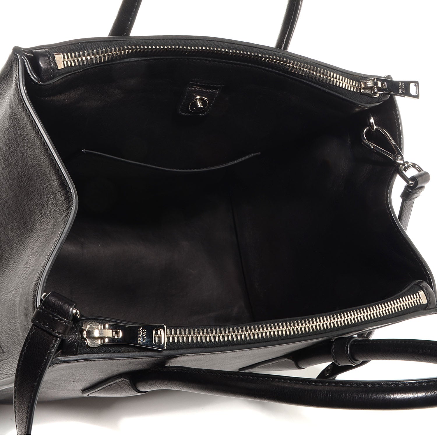 Prada Glace Calf Twin Pocket Tote Nero Black 6 of 13