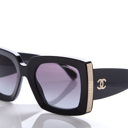 Chanel Acetate Rectangle Sunglasses 5435 Black 7 of 8