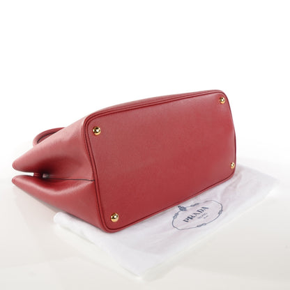 Prada Saffiano Cuir Medium Double Bag Rosso 4 of 10