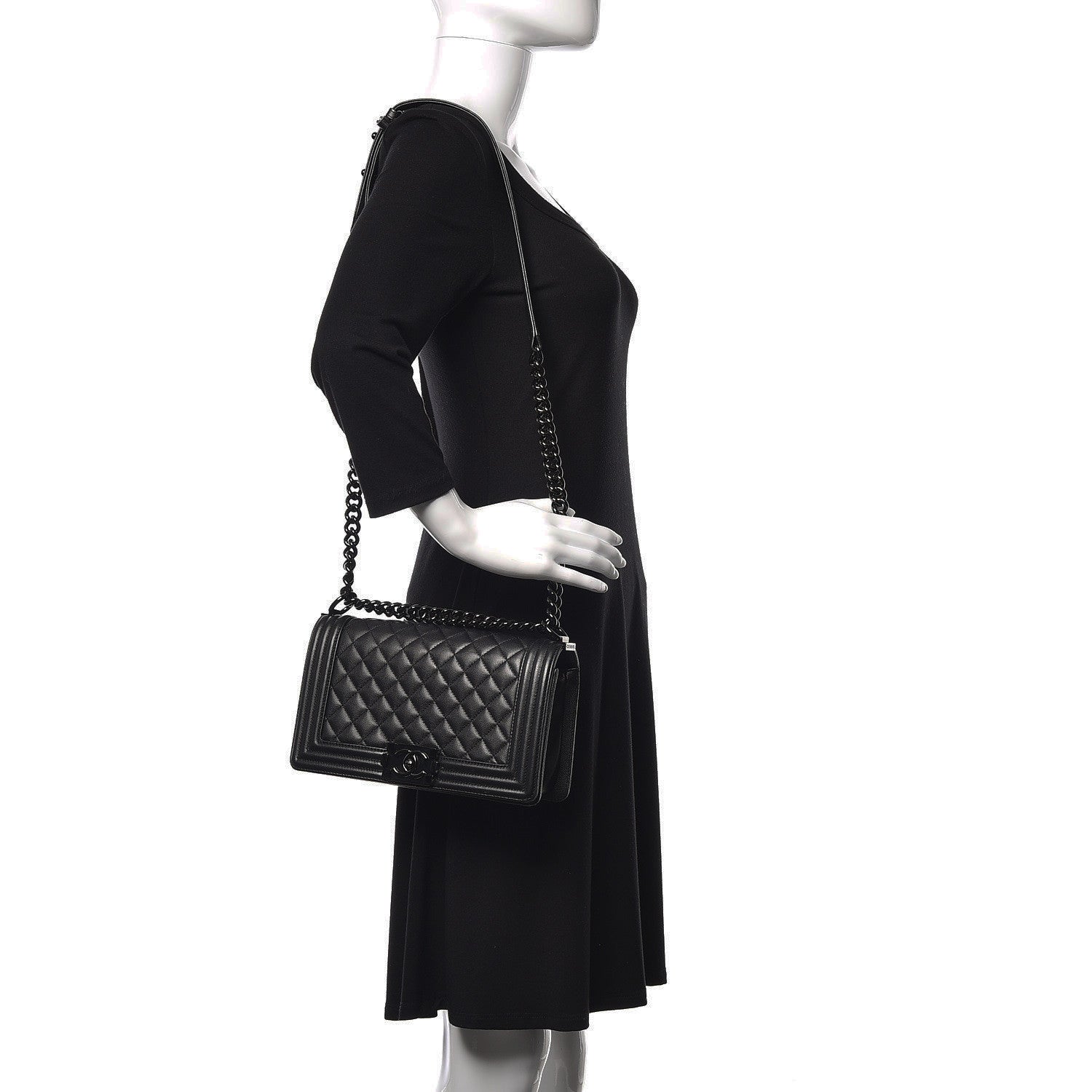 Chanel Caviar Quilted Medium Boy Flap So Black 2 of 13