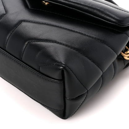 Saint Laurent Calfskin Y Quilted Monogram Toy Loulou Crossbody Bag Black 11 of 12