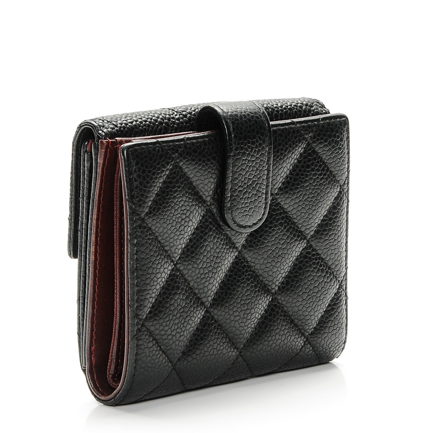 Chanel Caviar Quilted Compact French Flap Wallet Black 3 of 7