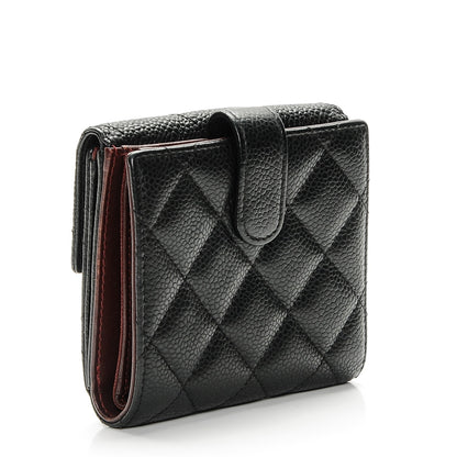 Chanel Caviar Quilted Compact French Flap Wallet Black 3 of 7
