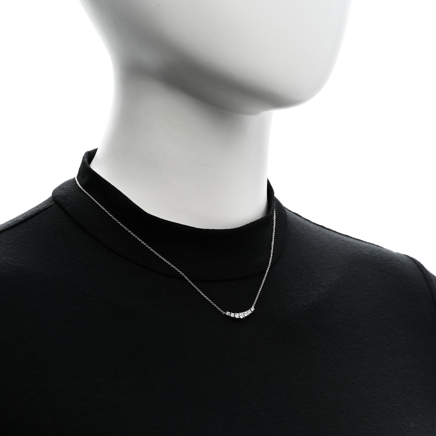 Platinum Diamond .36ctw Graduated Pendant Necklace