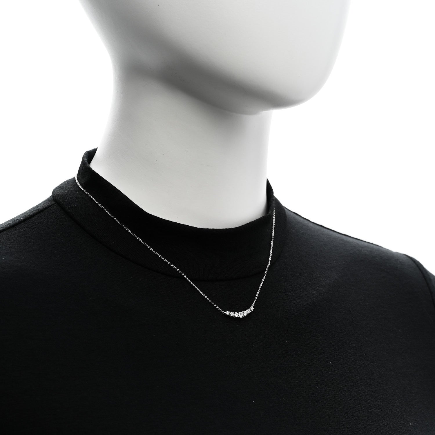 Tiffany Platinum Diamond .36ctw Graduated Pendant Necklace 2 of 6