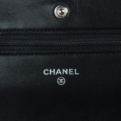 Chanel Lambskin Quilted Wallet On Chain WOC Black 6 of 8